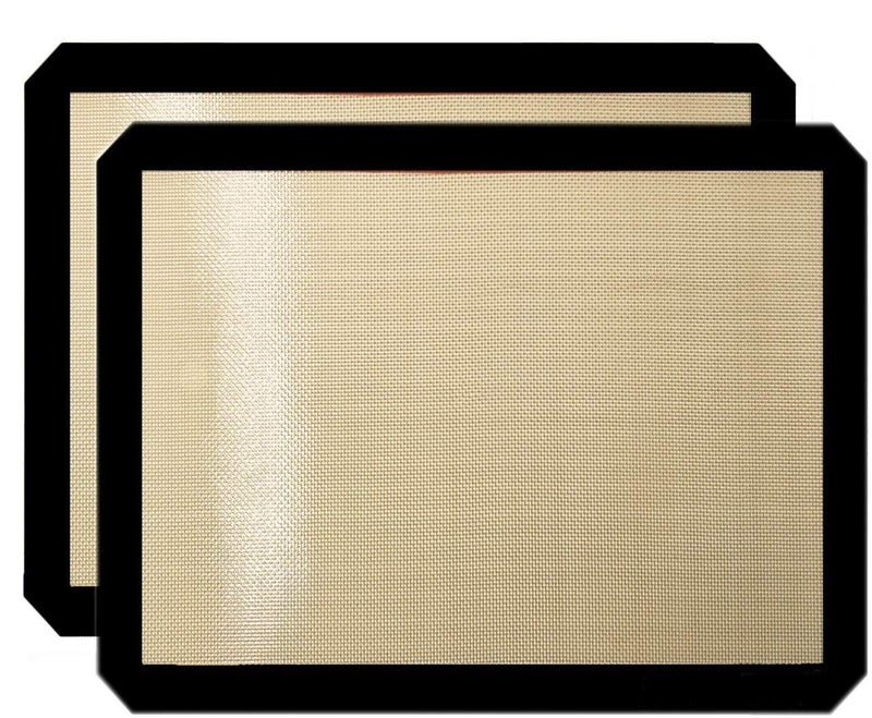 BOGZON Premium Non Stick Silicone Baking Mats Quarter Sheet Toaster Oven Liner Small,Set Of 2 Mats (Size 8.5" - 11.5") - Image 1